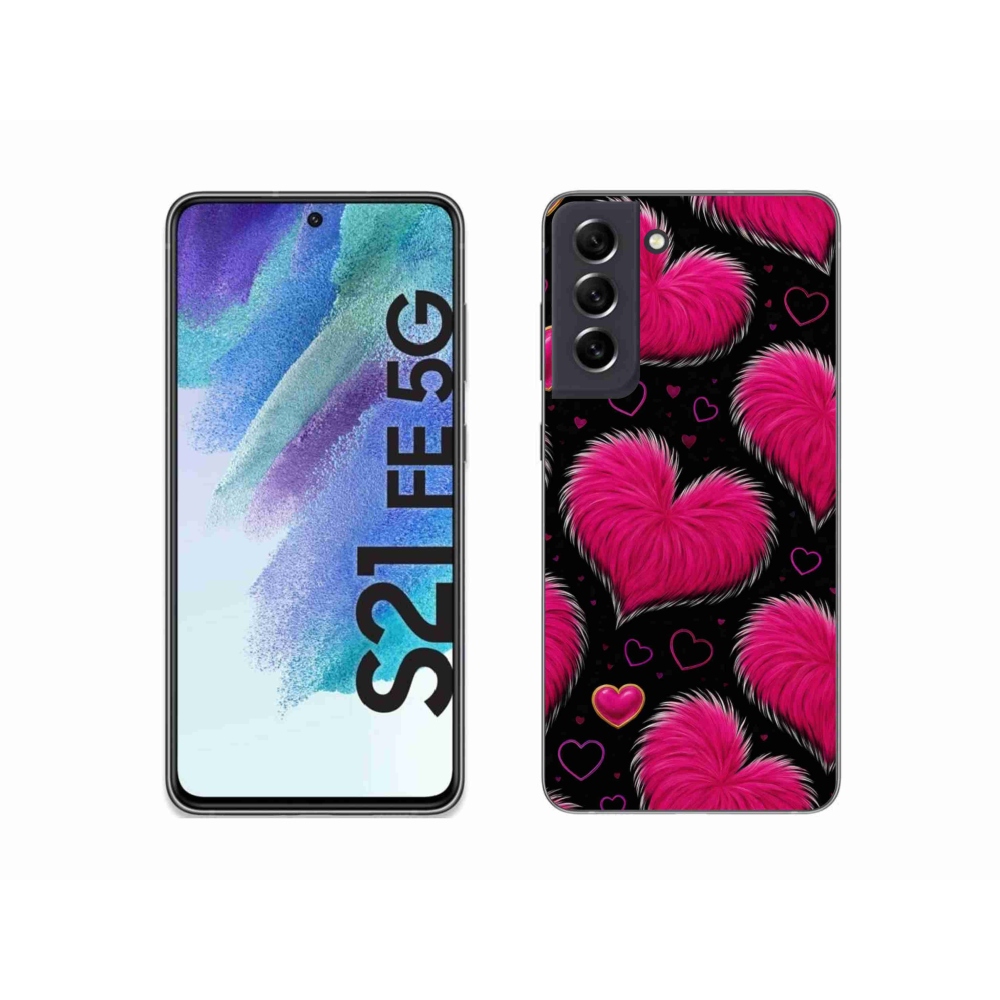 Gelový kryt mmCase na Samsung Galaxy S21 FE - hebká srdce