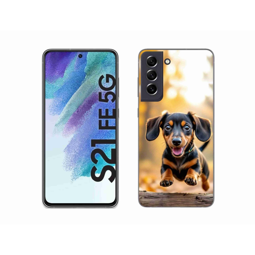 Gelový kryt mmCase na Samsung Galaxy S21 FE - jezevčík 2