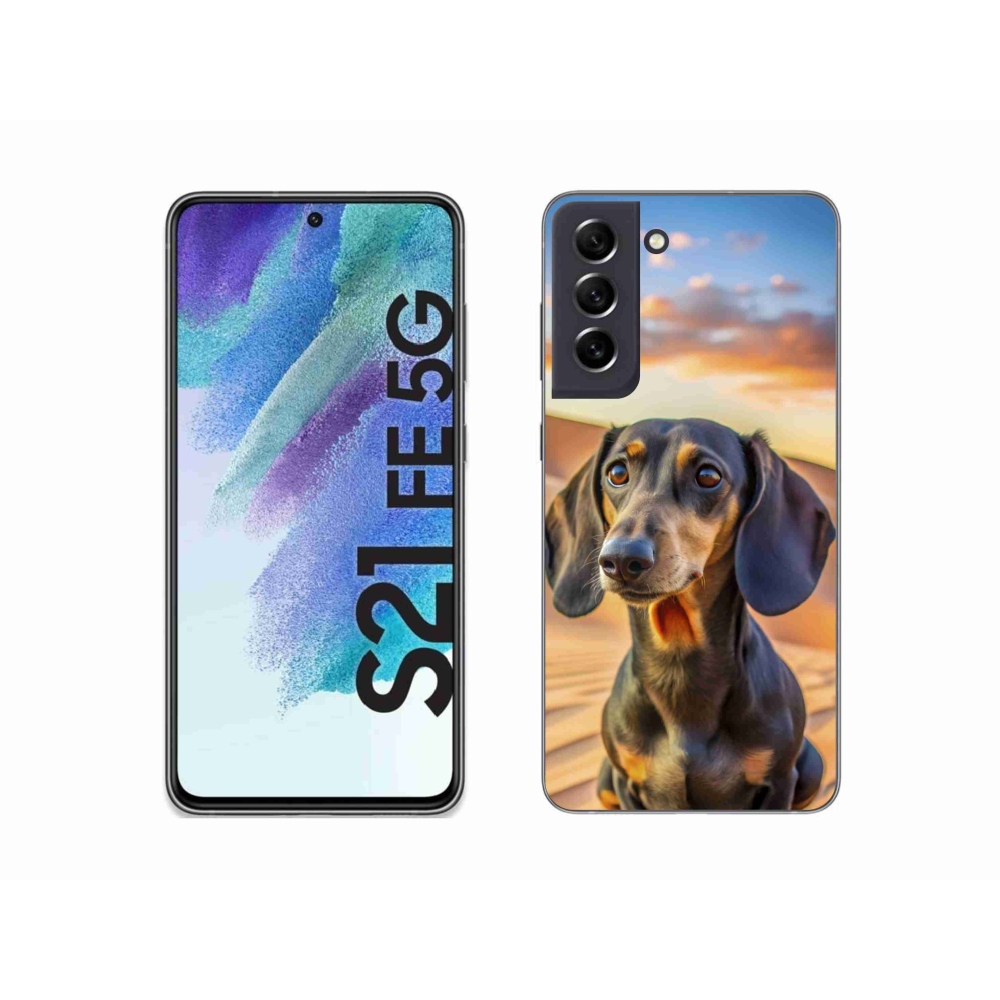 Gelový kryt mmCase na Samsung Galaxy S21 FE - jezevčík 3 