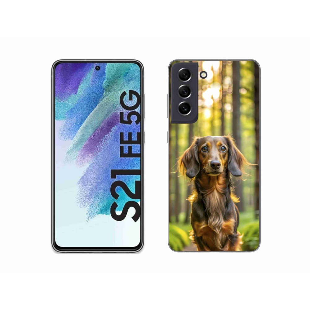 Gelový kryt mmCase na Samsung Galaxy S21 FE - jezevčík 4