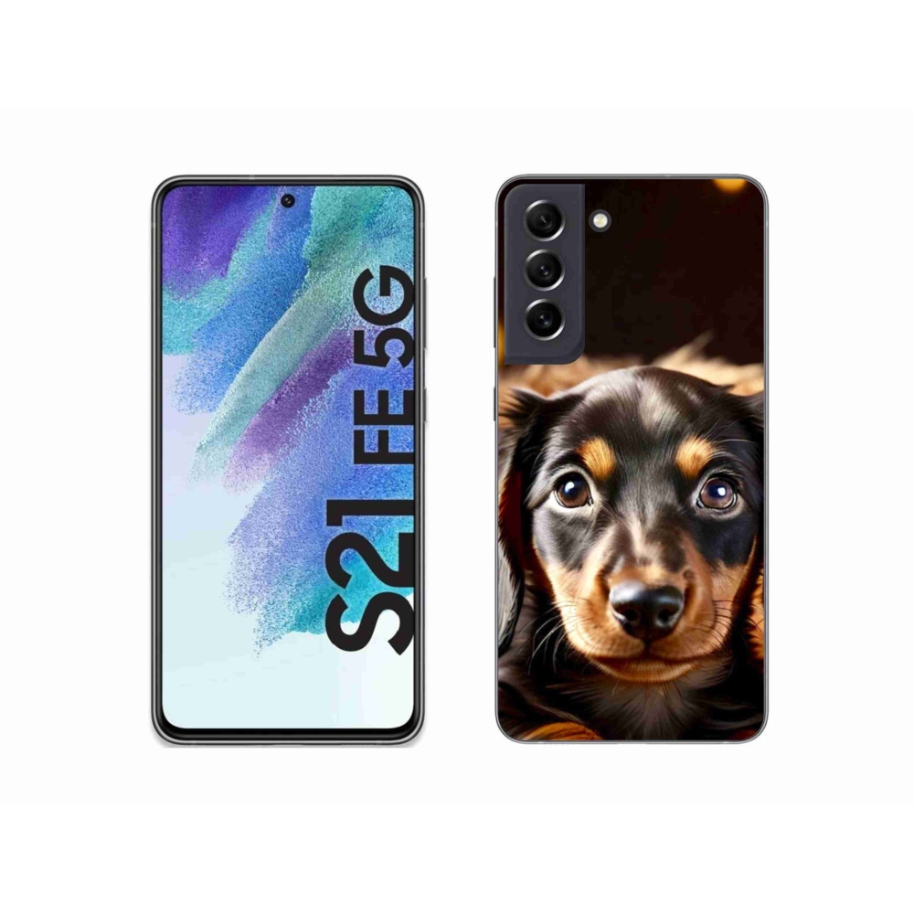 Gelový kryt mmCase na Samsung Galaxy S21 FE - jezevčík