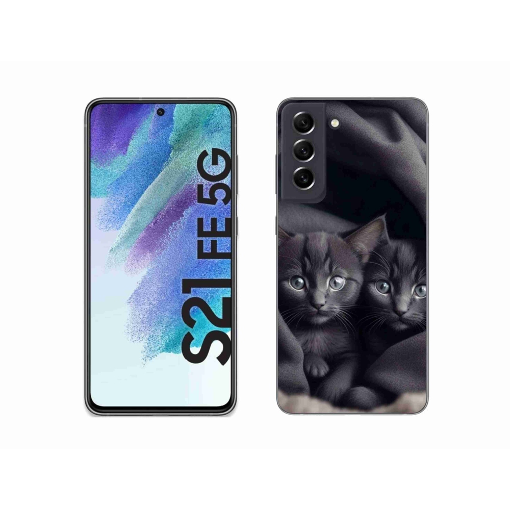 Gelový kryt mmCase na Samsung Galaxy S21 FE - kočičí duo