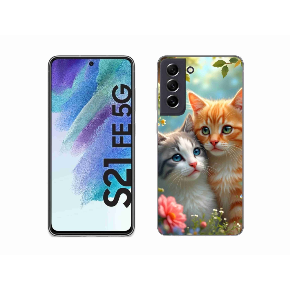 Gelový kryt mmCase na Samsung Galaxy S21 FE - kočičí láska 2