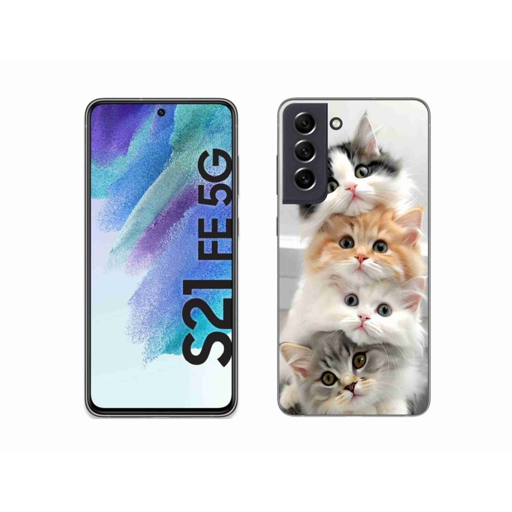 Gelový kryt mmCase na Samsung Galaxy S21 FE - kočičí parta