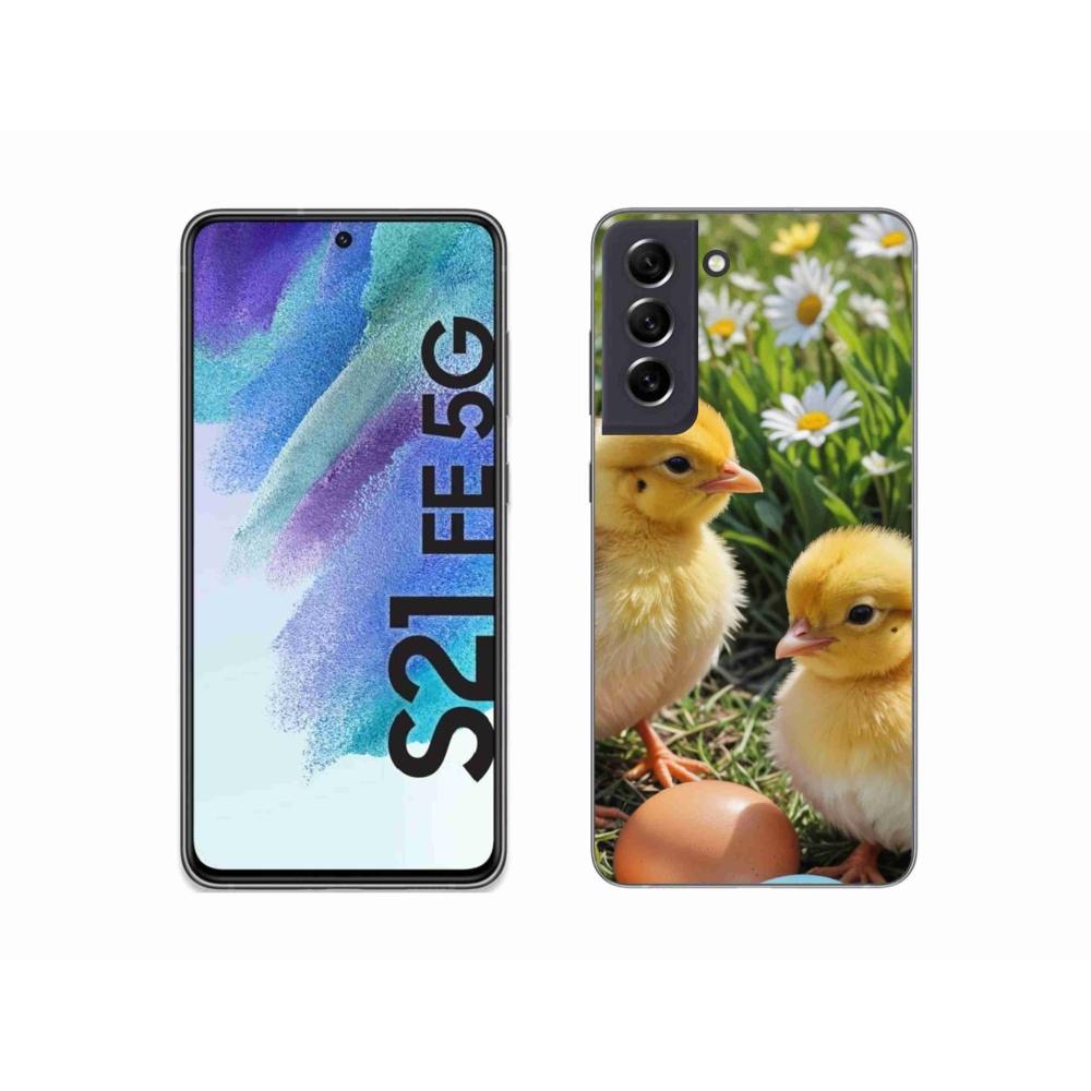 Gelový kryt mmCase na Samsung Galaxy S21 FE - kuřátka
