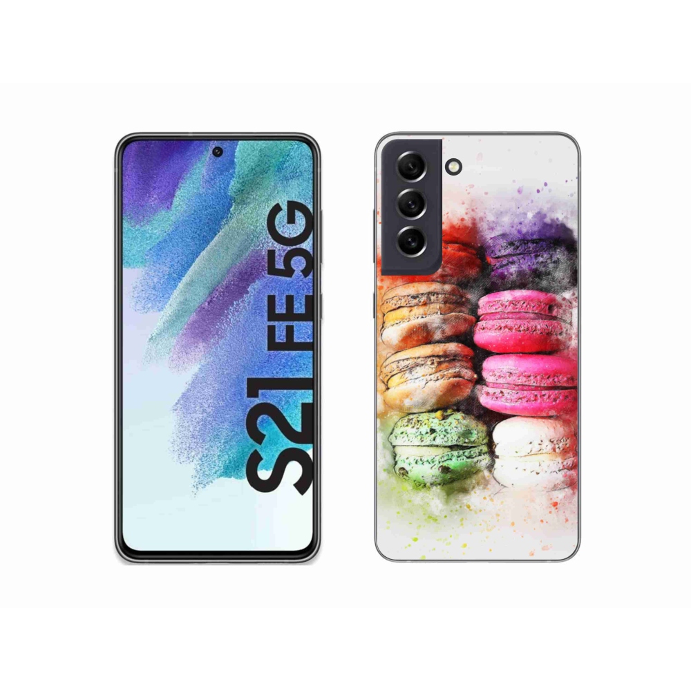 Gelový kryt mmCase na Samsung Galaxy S21 FE - makrónky