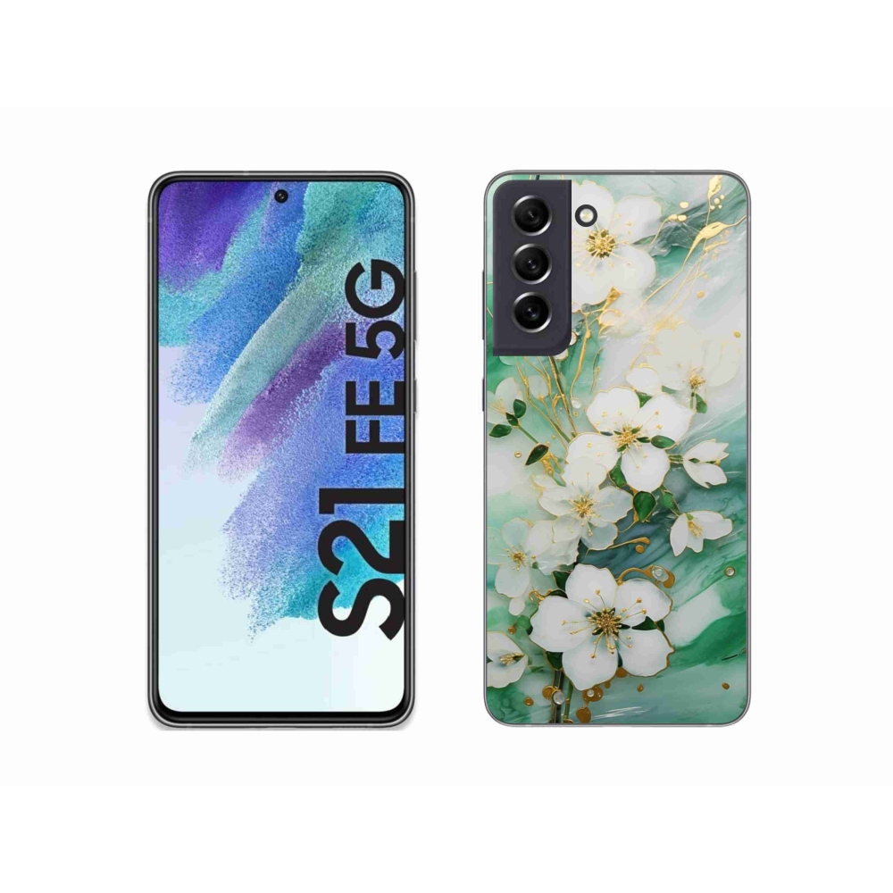 Gelový kryt mmCase na Samsung Galaxy S21 FE - něžné květy