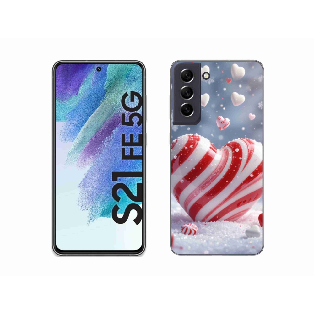 Gelový kryt mmCase na Samsung Galaxy S21 FE - sladké srdce