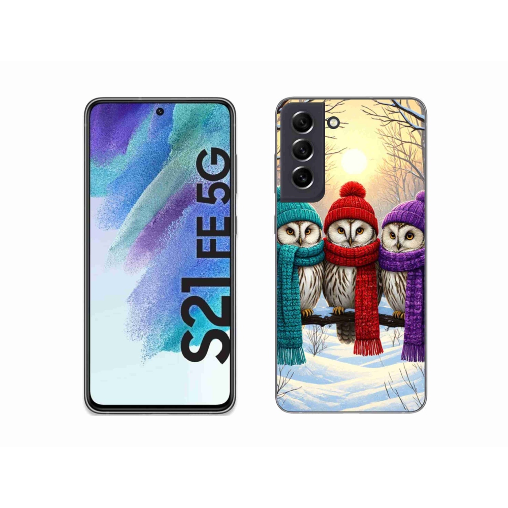 Gelový kryt mmCase na Samsung Galaxy S21 FE - soví přátelé