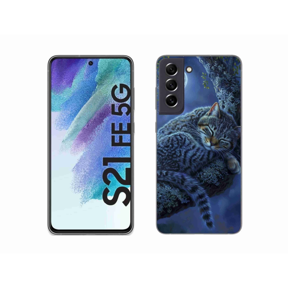 Gelový kryt mmCase na Samsung Galaxy S21 FE - spící kočka