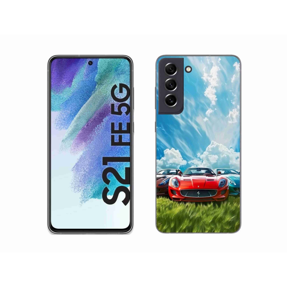 Gelový kryt mmCase na Samsung Galaxy S21 FE - sportovní vozy