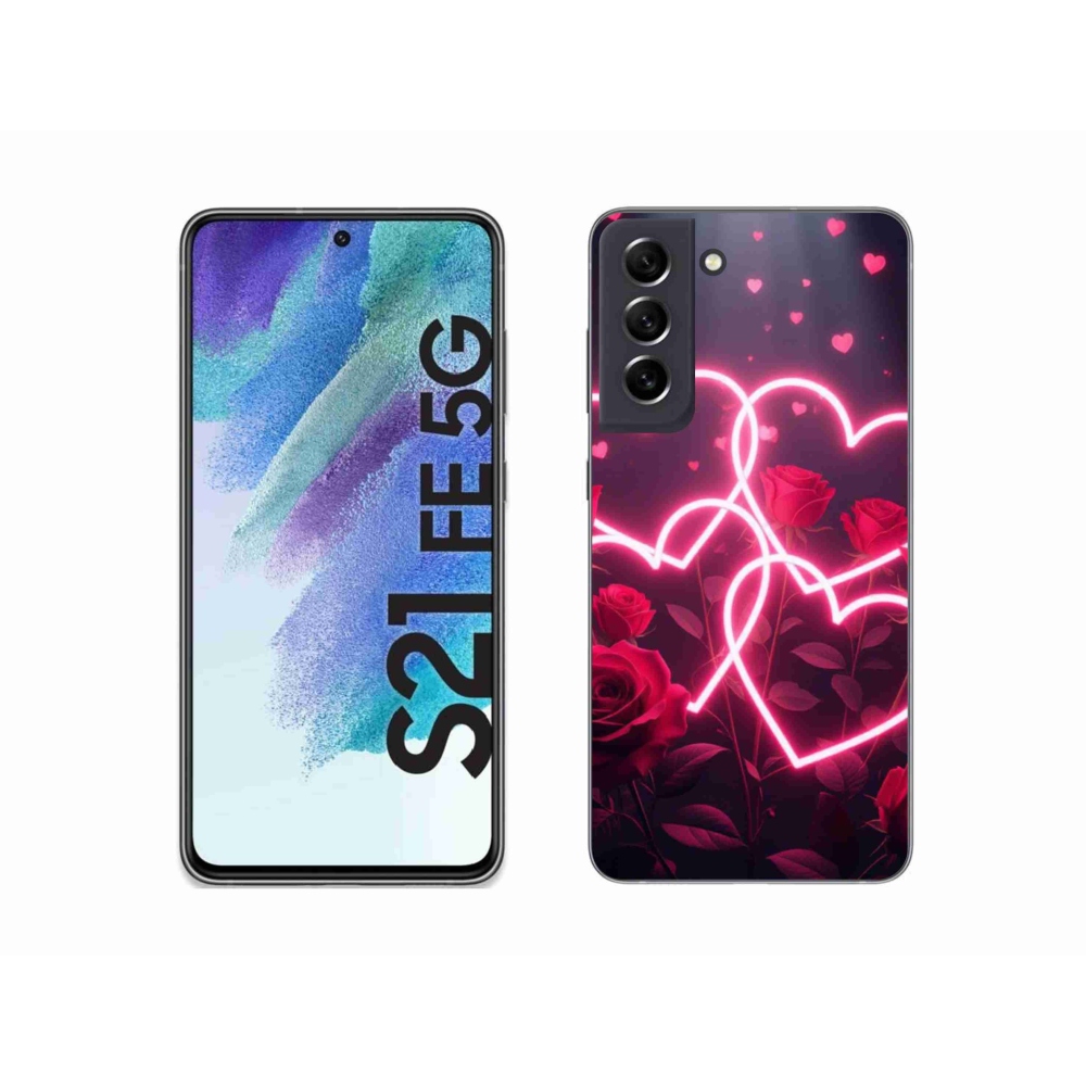 Gelový kryt mmCase na Samsung Galaxy S21 FE - srdce lásky