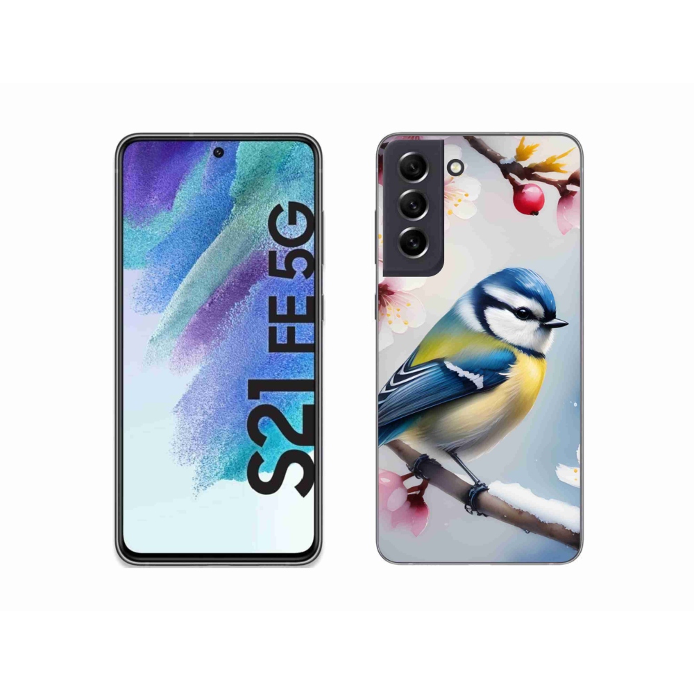 Gelový kryt mmCase na Samsung Galaxy S21 FE - sýkorka