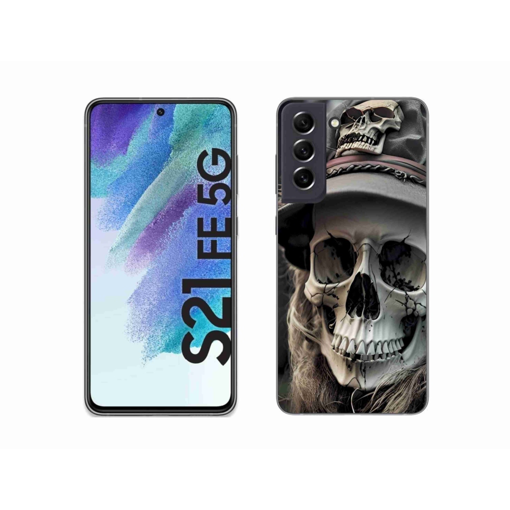 Gelový kryt mmCase na Samsung Galaxy S21 FE - temná lebka