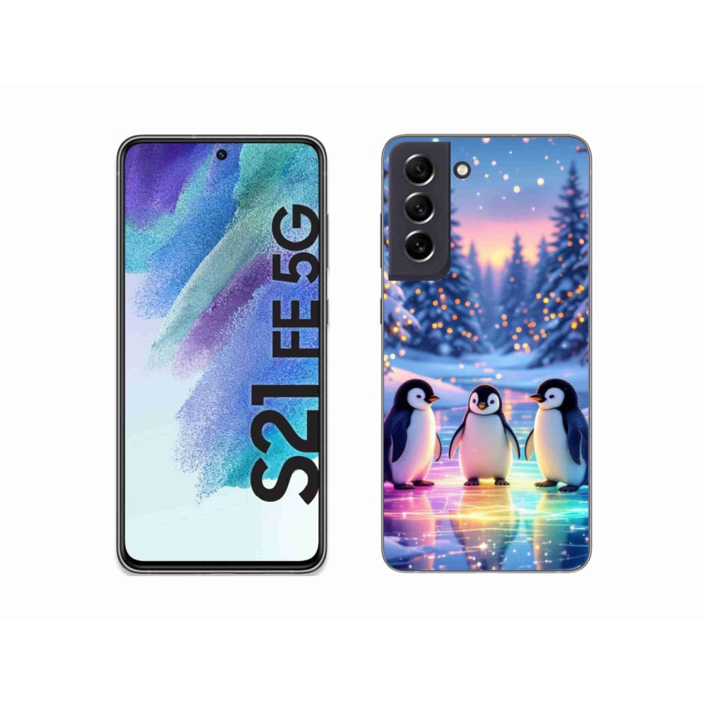 Gelový kryt mmCase na Samsung Galaxy S21 FE - tučnáci