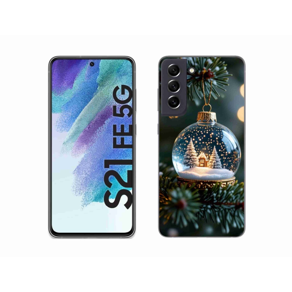 Gelový kryt mmCase na Samsung Galaxy S21 FE - vánoční koule 2