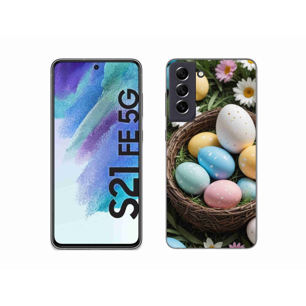 Gelový kryt mmCase na Samsung Galaxy S21 FE - velikonoční vajíčka 2