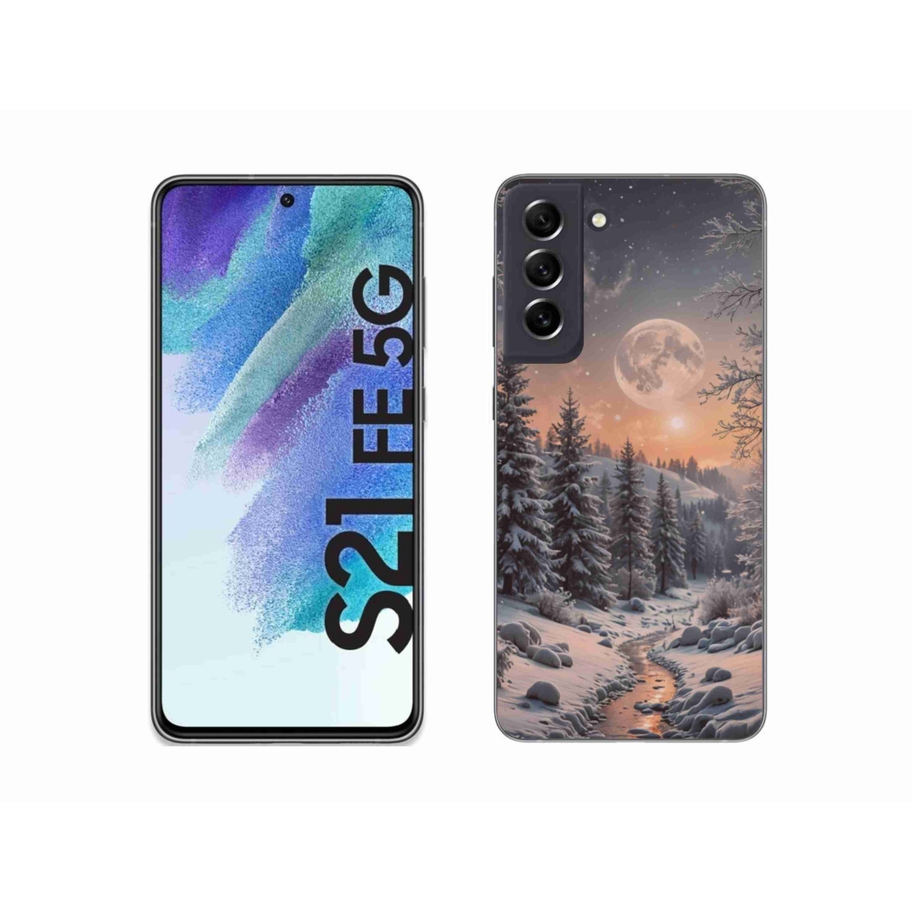 Gelový kryt mmCase na Samsung Galaxy S21 FE - zimní krajina 2