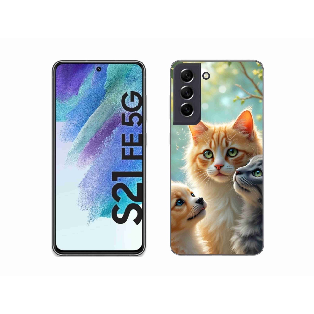 Gelový kryt mmCase na Samsung Galaxy S21 FE - zvířecí přátelství 2
