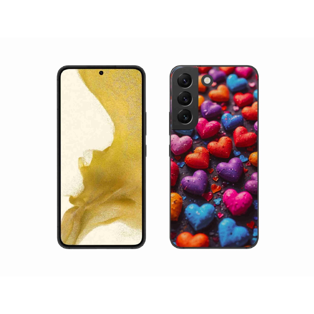 Gelový kryt mmCase na Samsung Galaxy S22 5G - barevná srdce