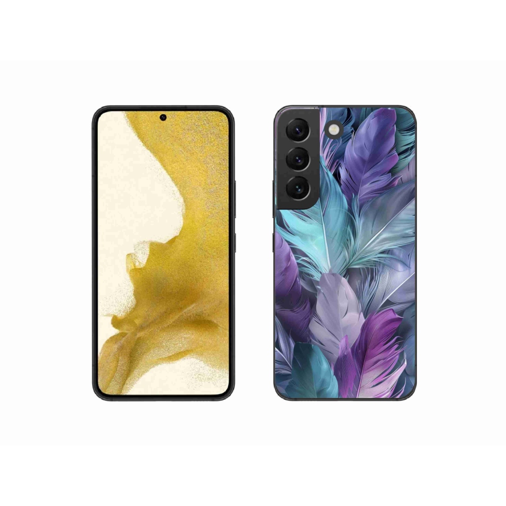Gelový kryt mmCase na Samsung Galaxy S22 5G - barevné peří 2