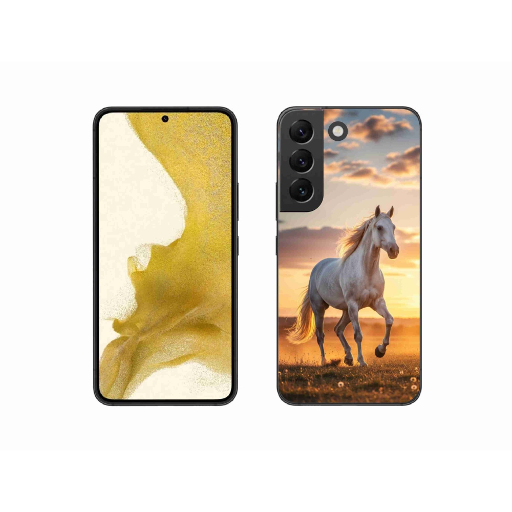 Gelový kryt mmCase na Samsung Galaxy S22 5G - běžící bílý kůň 2