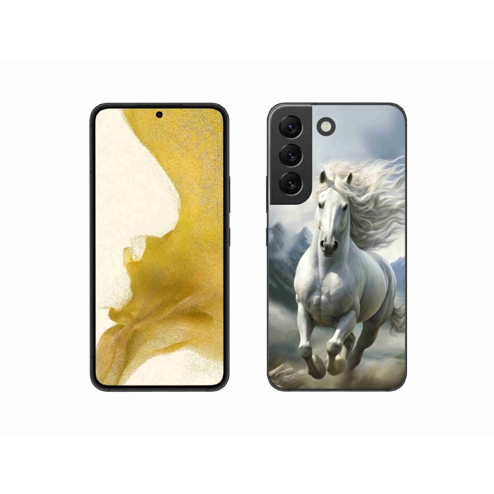 Gelový kryt mmCase na Samsung Galaxy S22 5G - běžící bílý kůň 3