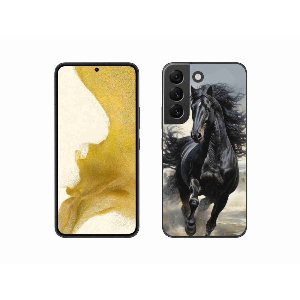 Gelový kryt mmCase na Samsung Galaxy S22 5G - běžící černý kůň
