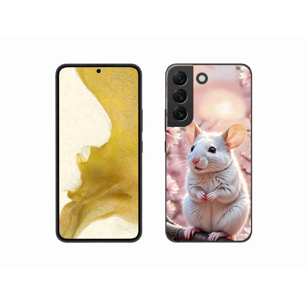 Gelový kryt mmCase na Samsung Galaxy S22 5G - bílá myš na větvi