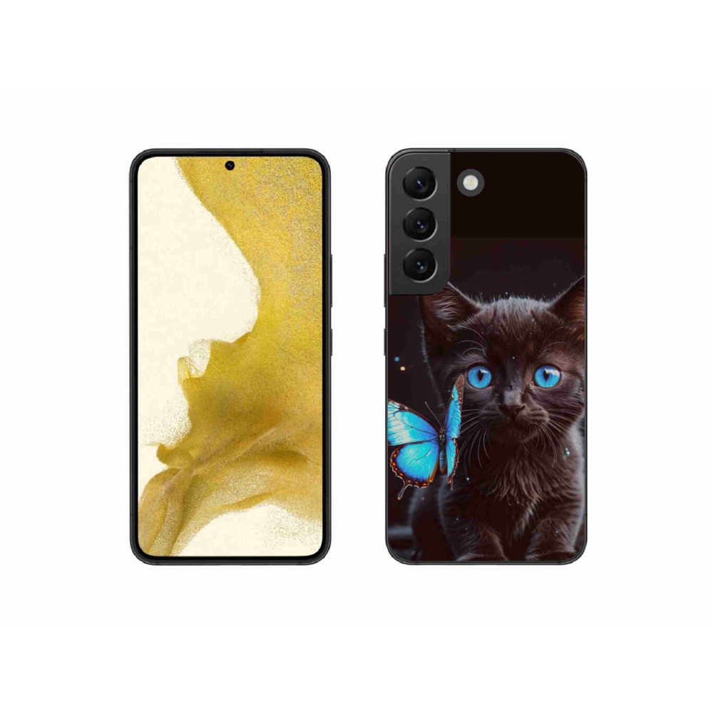 Gelový kryt mmCase na Samsung Galaxy S22 5G - černé kotě 3