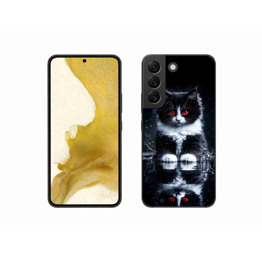 Gelový kryt mmCase na Samsung Galaxy S22 5G - černobílé kotě