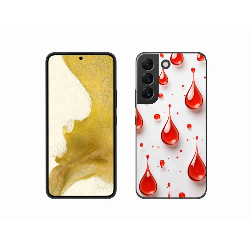 Gelový kryt mmCase na Samsung Galaxy S22 5G - červené kapky
