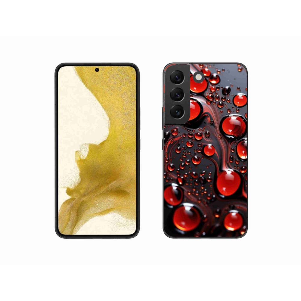 Gelový kryt mmCase na Samsung Galaxy S22 5G - červené kapky 2