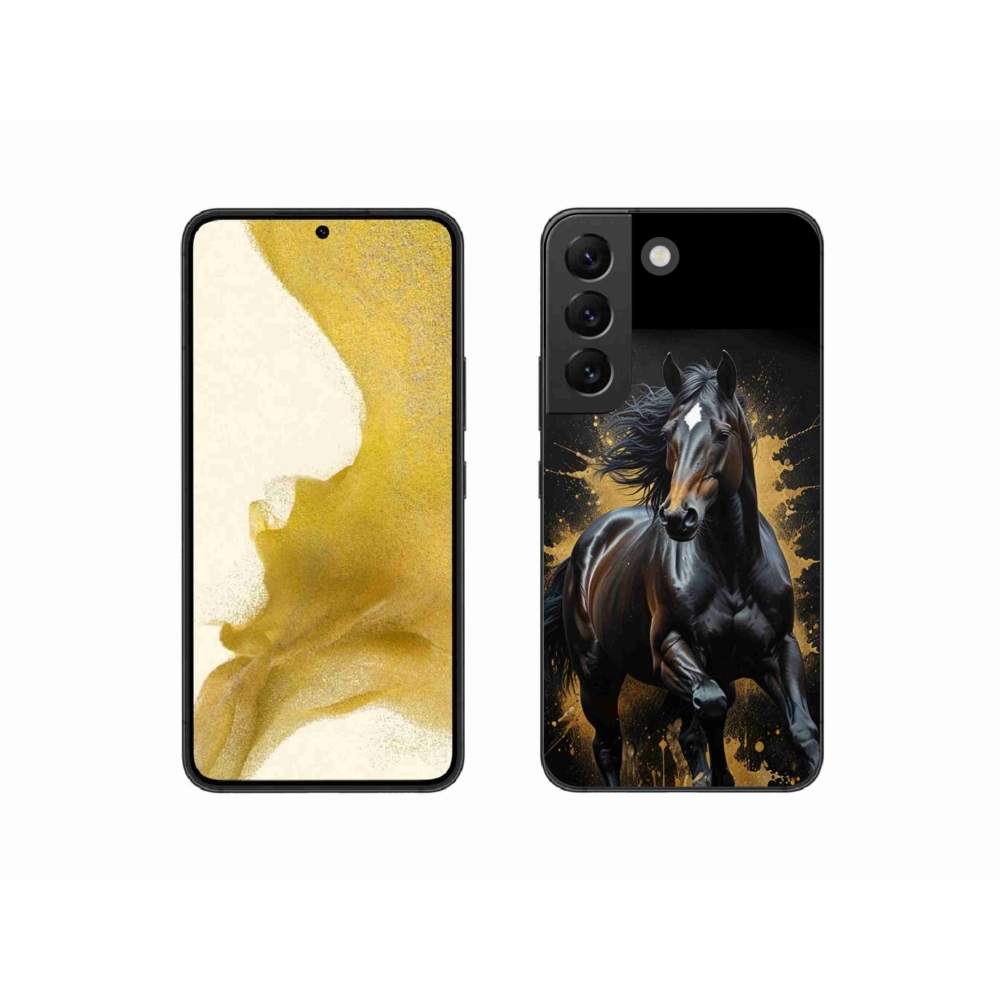 Gelový kryt mmCase na Samsung Galaxy S22 5G - elegantní černý hřebec