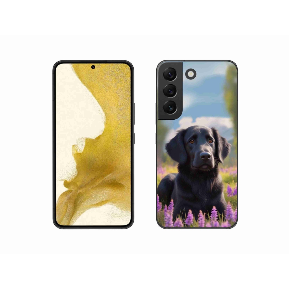 Gelový kryt mmCase na Samsung Galaxy S22 5G - elegantní černý retrívr