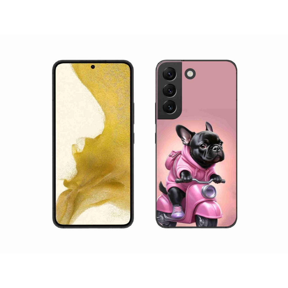 Gelový kryt mmCase na Samsung Galaxy S22 5G - francouzský buldoček na skútru