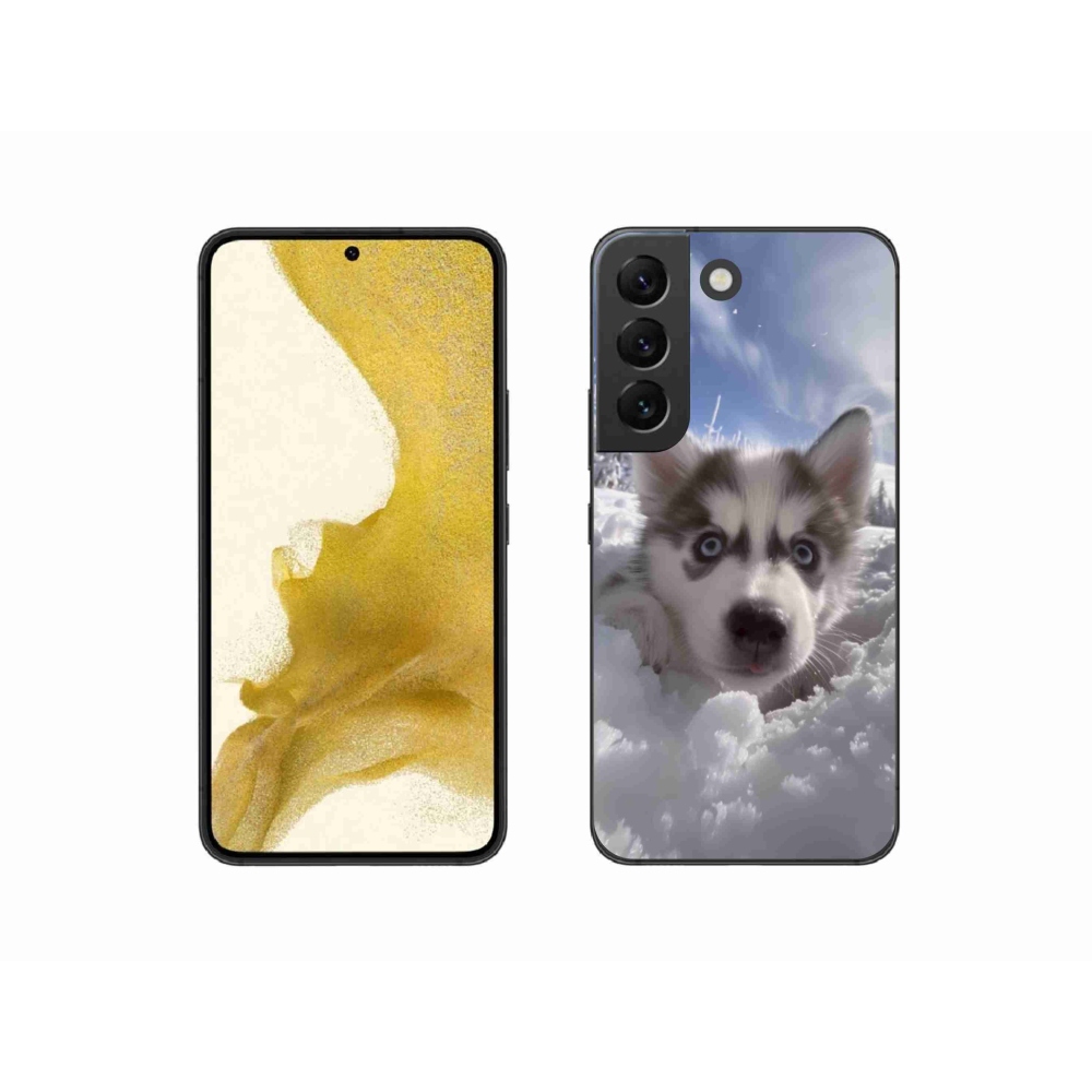 Gelový kryt mmCase na Samsung Galaxy S22 5G - husky ve sněhu