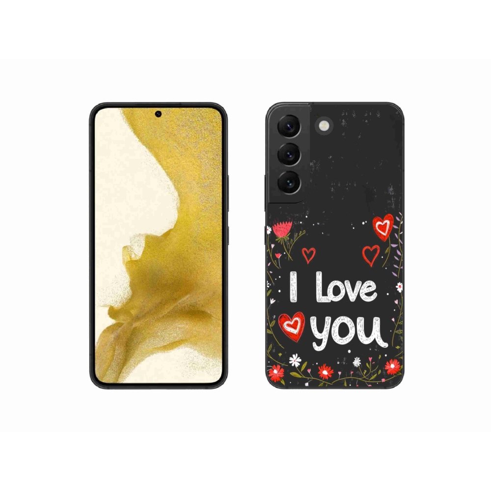 Gelový kryt mmCase na Samsung Galaxy S22 5G - I love you černé pozadí