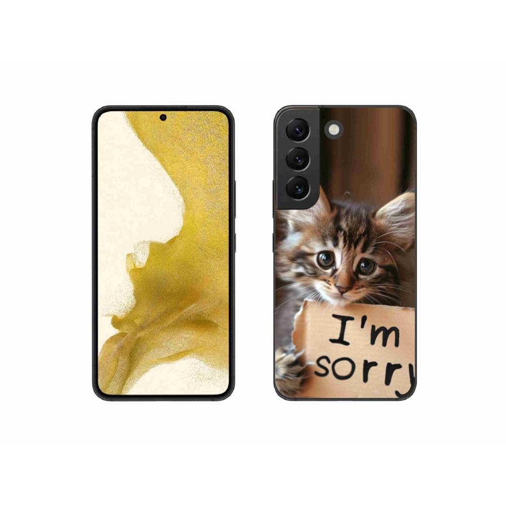 Gelový kryt mmCase na Samsung Galaxy S22 5G - kočíčí omluva