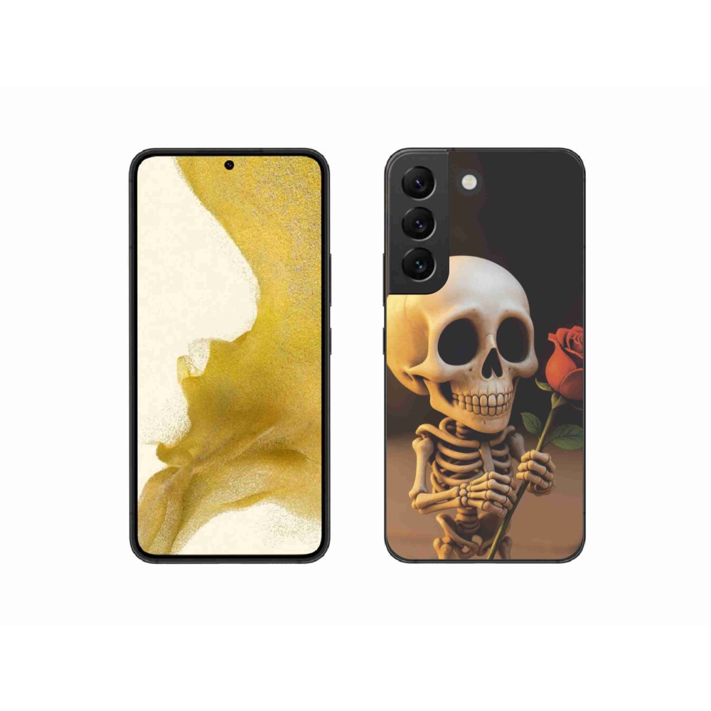 Gelový kryt mmCase na Samsung Galaxy S22 5G - kostlivec s růží