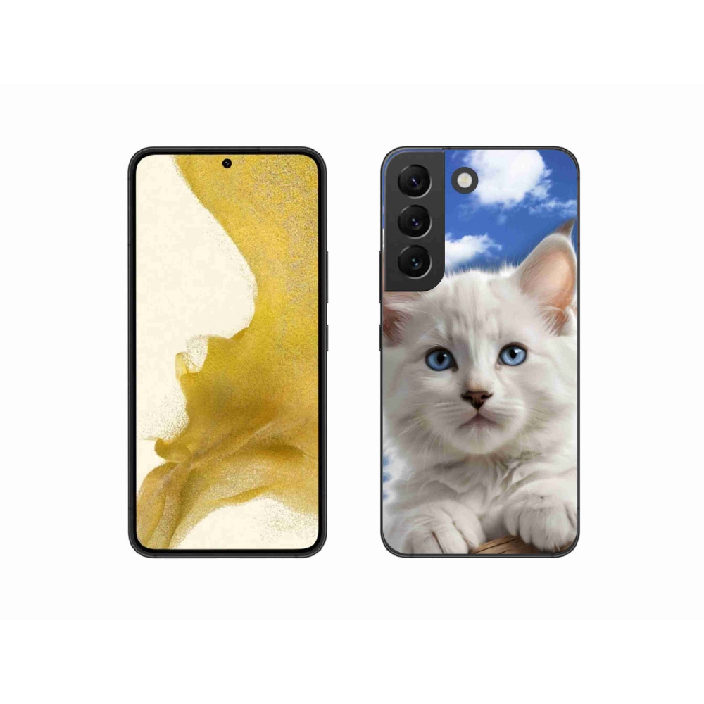 Gelový kryt mmCase na Samsung Galaxy S22 5G - kotě a oblaka