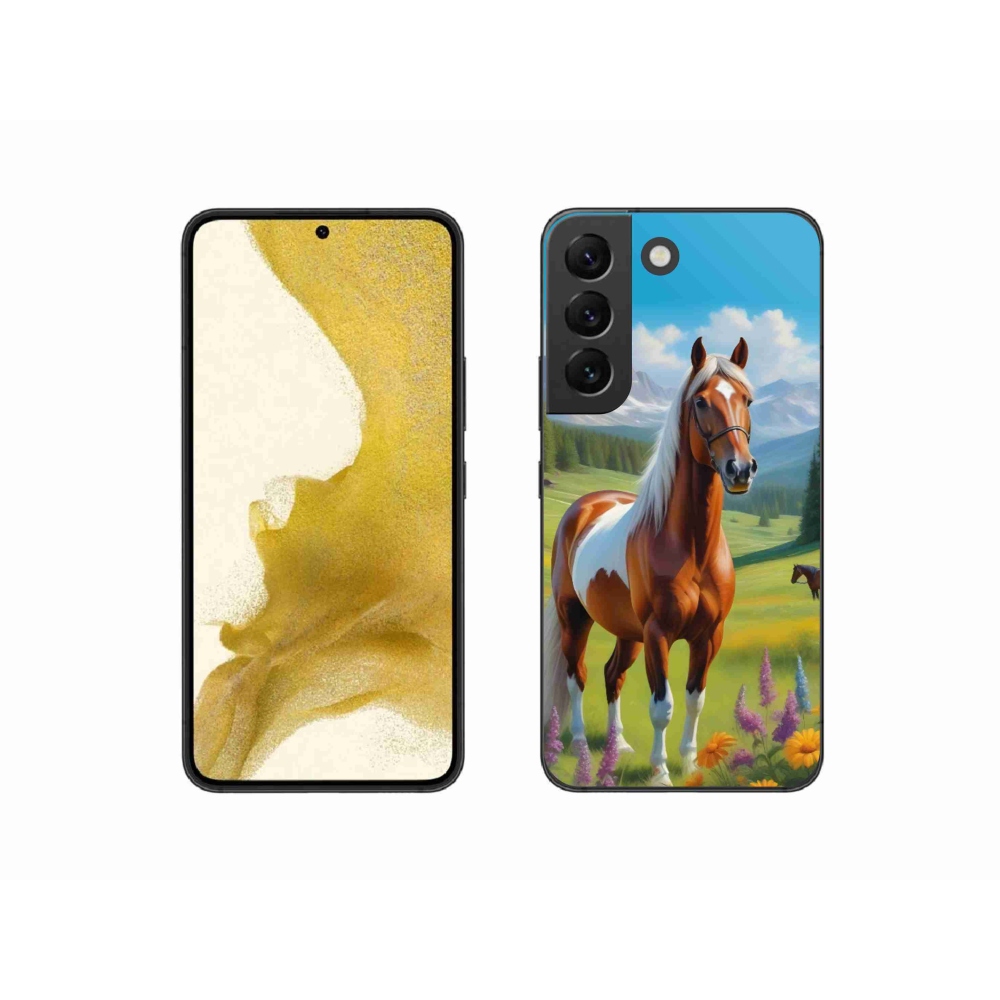 Gelový kryt mmCase na Samsung Galaxy S22 5G - kůň na louce