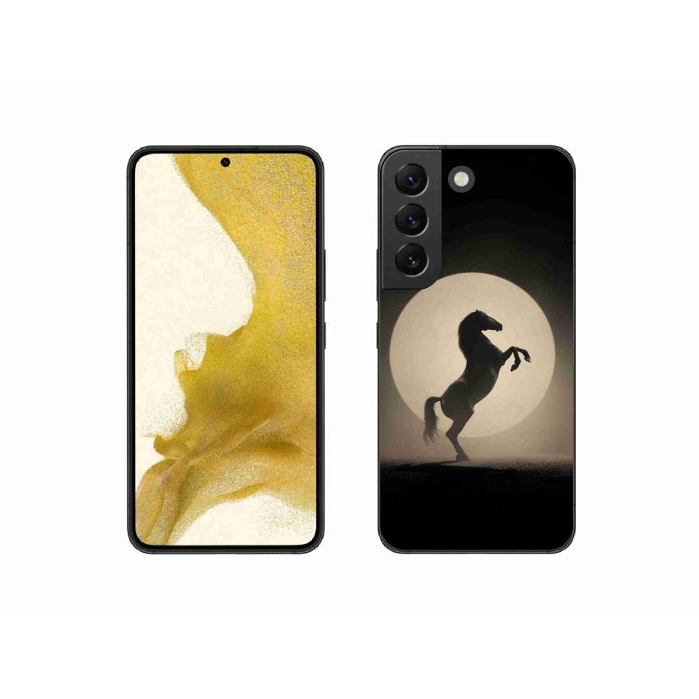 Gelový kryt mmCase na Samsung Galaxy S22 5G - kůň v siluetě