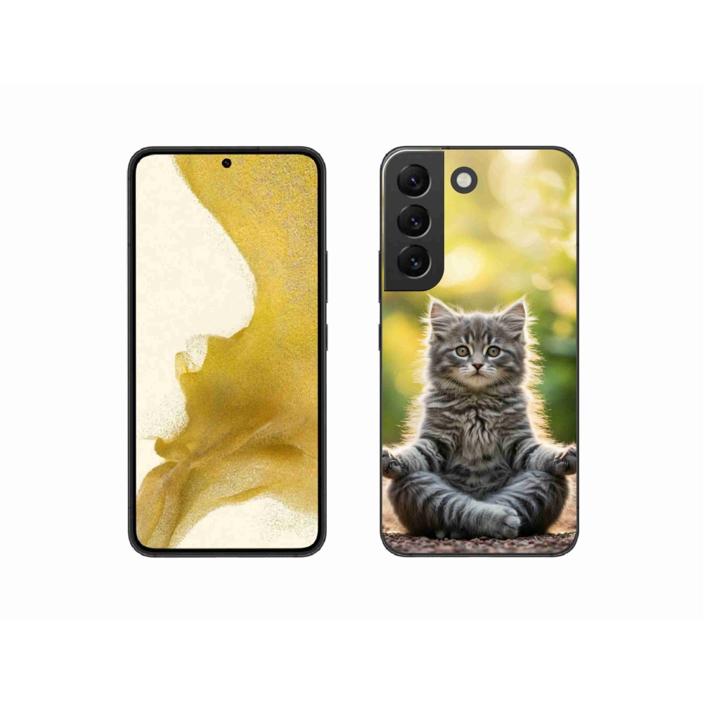 Gelový kryt mmCase na Samsung Galaxy S22 5G - meditující kotě