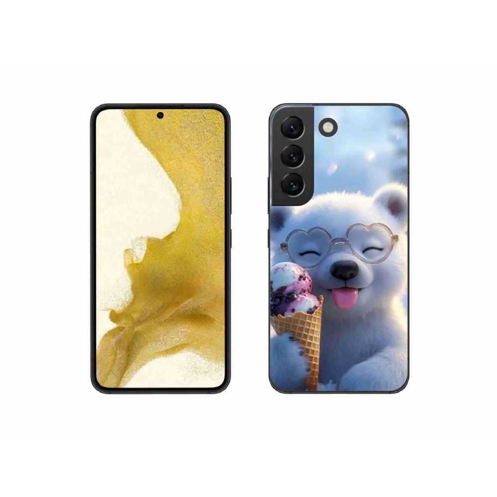 Gelový kryt mmCase na Samsung Galaxy S22 5G - medvídek se zmrzlinou