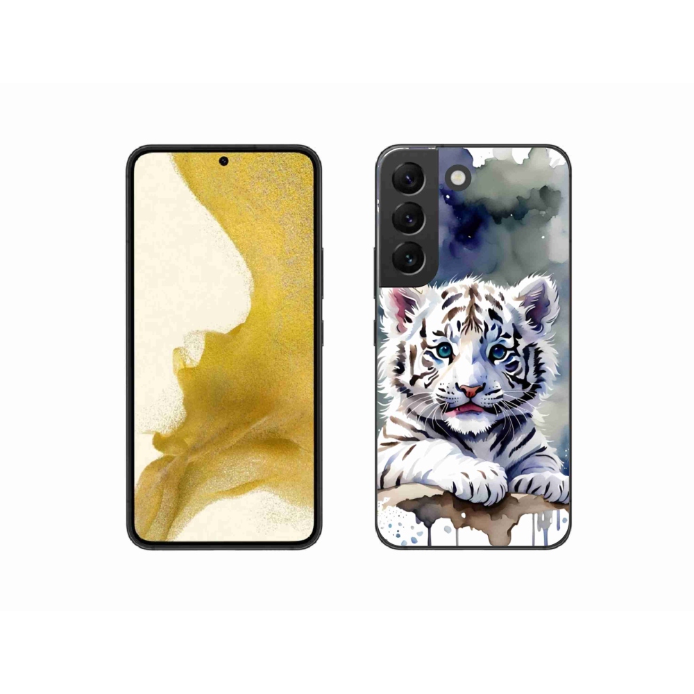 Gelový kryt mmCase na Samsung Galaxy S22 5G - mládě bílého tygra