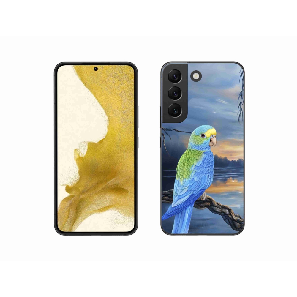 Gelový kryt mmCase na Samsung Galaxy S22 5G - modrý papoušek