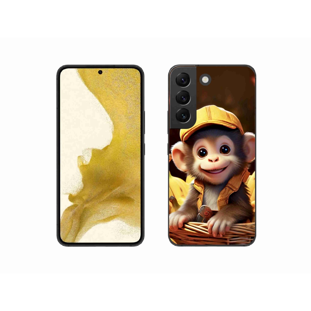 Gelový kryt mmCase na Samsung Galaxy S22 5G - opice v košíku