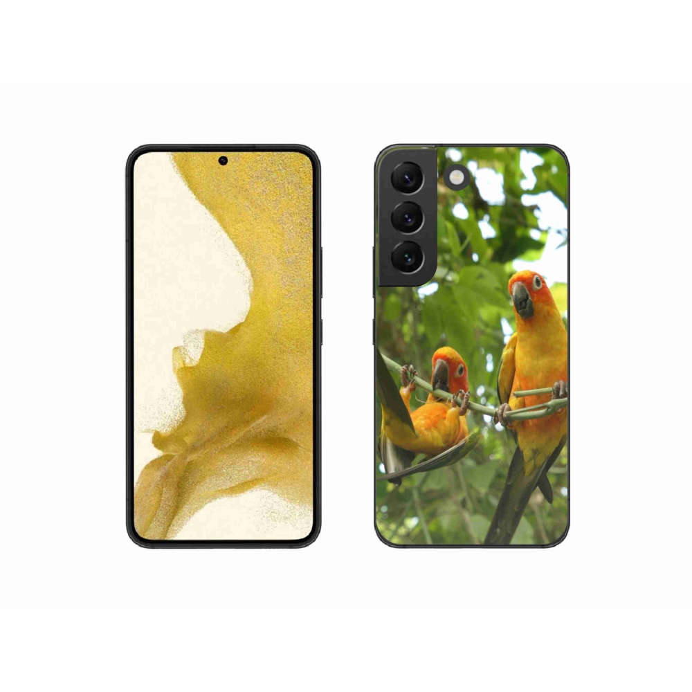 Gelový kryt mmCase na Samsung Galaxy S22 5G - papoušci aratingy