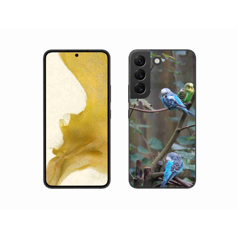 Gelový kryt mmCase na Samsung Galaxy S22 5G - papoušci na větvi